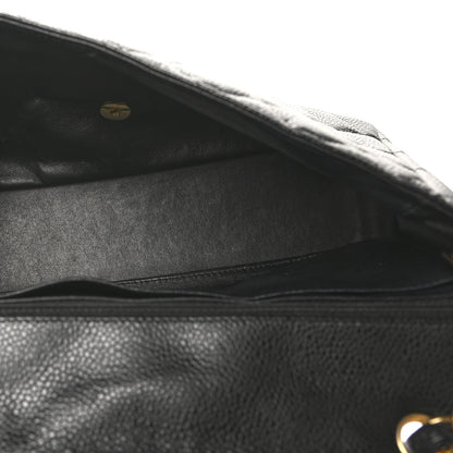 Chanel Caviar Quilted Jumbo Single Flap Black 5 of 10