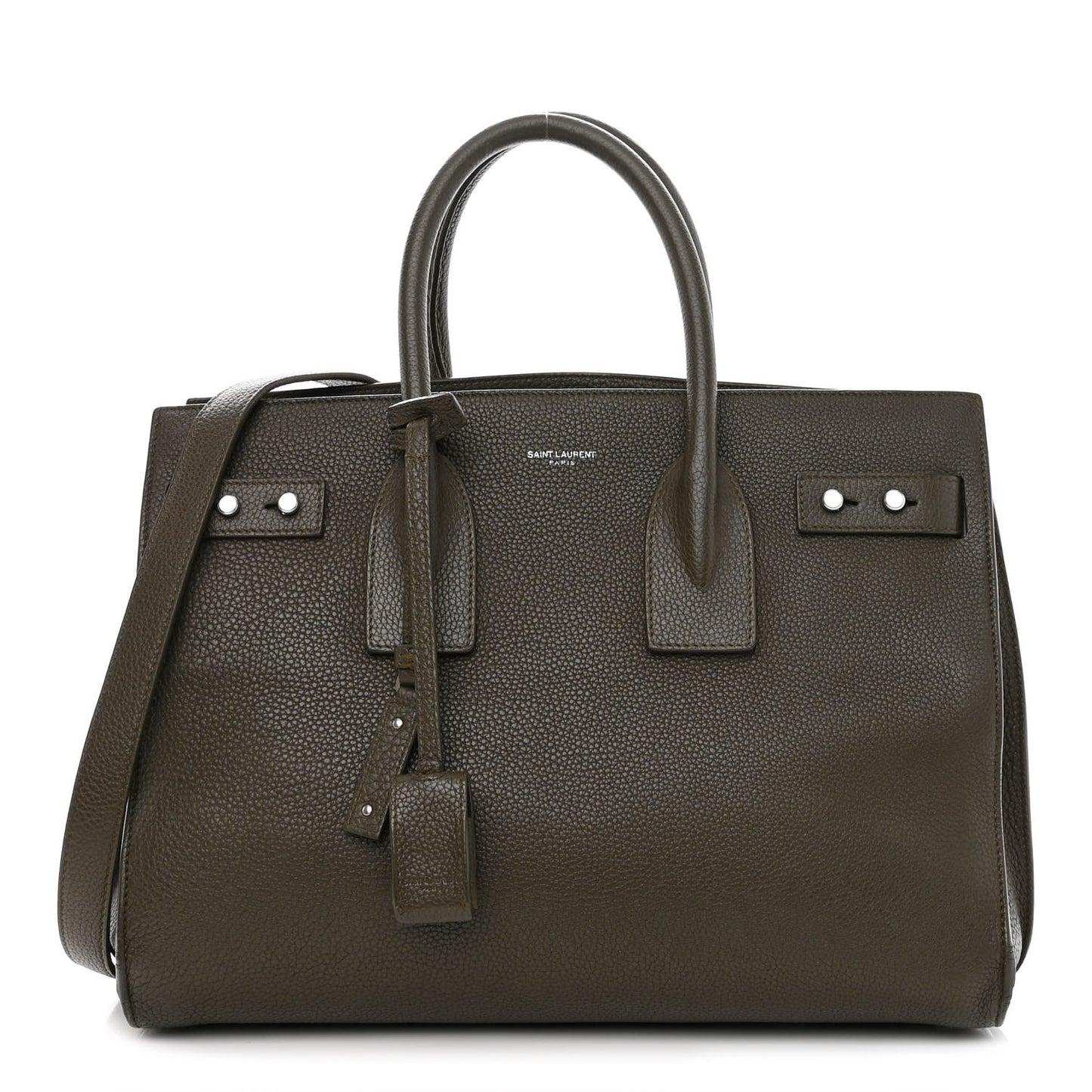 Grained Calfskin Small Supple Sac De Jour Kaki Militaire