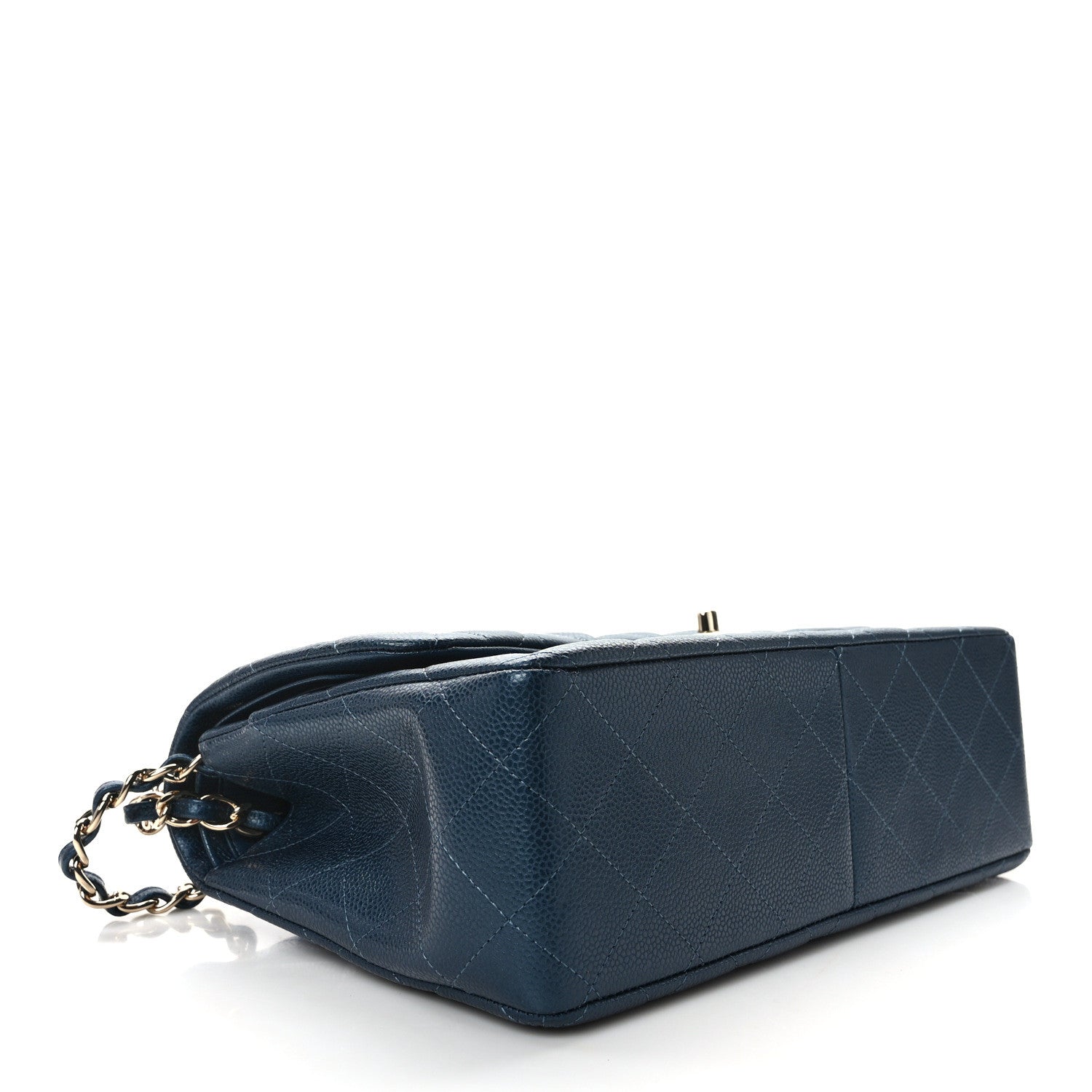 Chanel Caviar Quilted Jumbo Double Flap Dark Blue 4 of 12