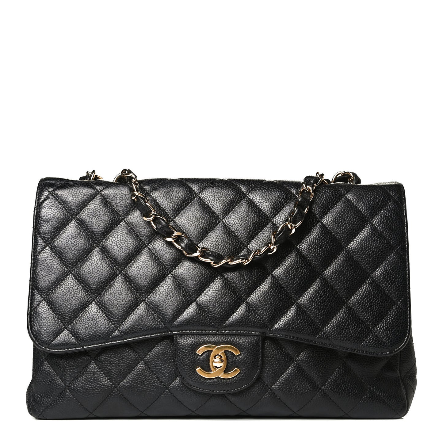 Caviar Quilted Jumbo Single Flap Black