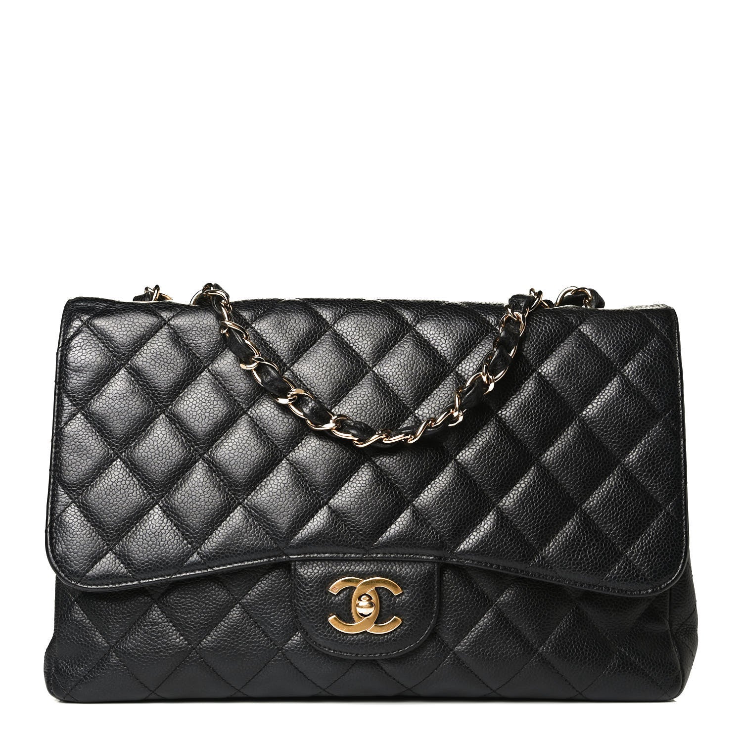 Chanel Caviar Quilted Jumbo Single Flap Black 1 of 12