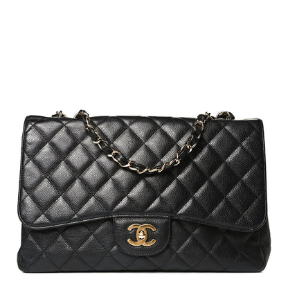 Chanel Caviar Quilted Jumbo Single Flap Black 1 of 12