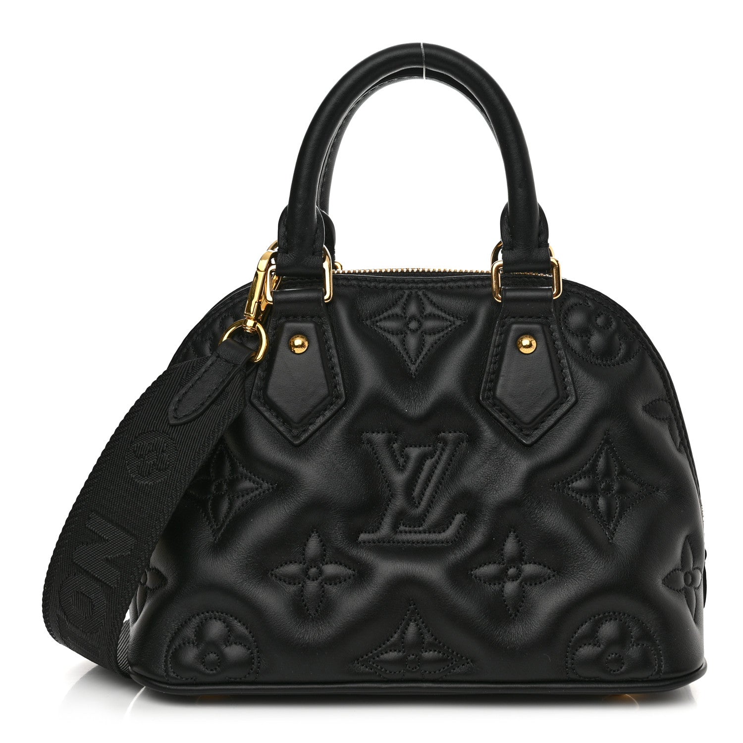 Louis Vuitton Calfskin Bubblegram Alma BB Black 1 of 10