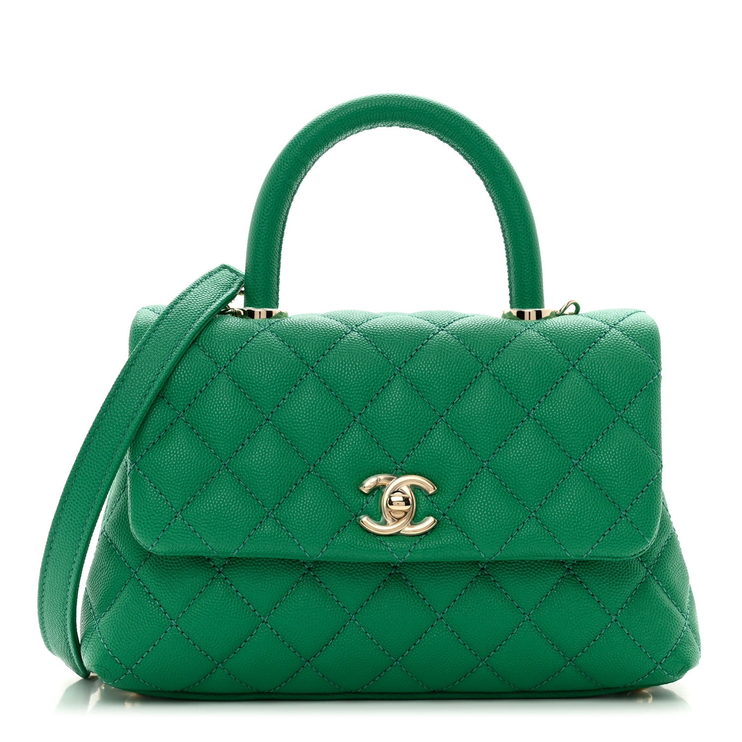 Chanel Caviar Quilted Mini Coco Handle Flap Green 1 of 10