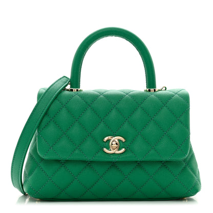 Chanel Caviar Quilted Mini Coco Handle Flap Green 1 of 10