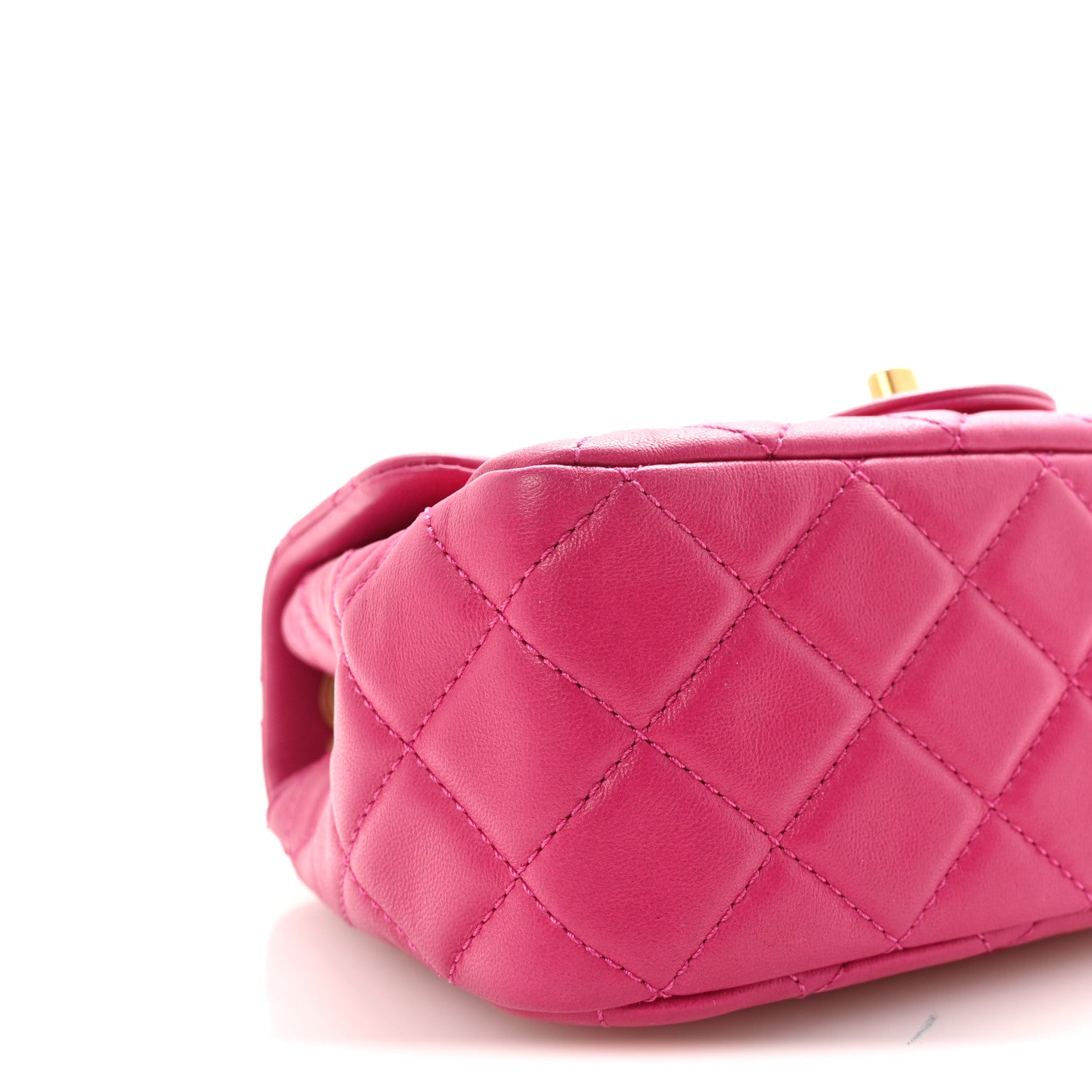 Chanel Lambskin Quilted Mini Pearl Crush Flap Fuchsia 9 of 10
