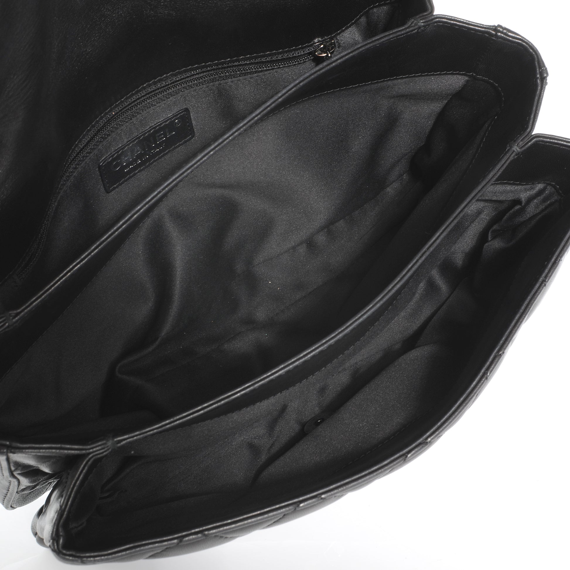 Chanel Lambskin Quilted 3 Large Flap Black 9 of 9