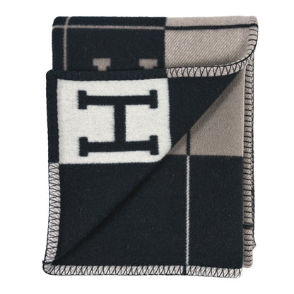 Hermes Wool Cashmere Avalon Blanket Ecru Gris Fonce 2 of 3
