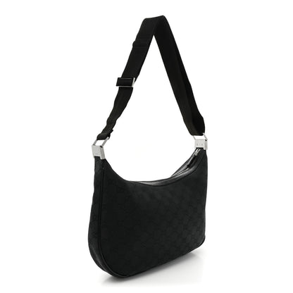 Gucci Monogram Medium Half Moon Hobo Black 3 of 13