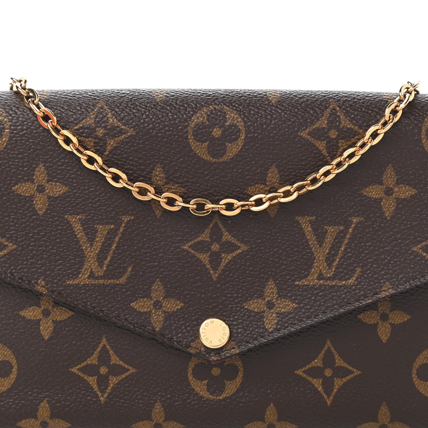 Louis Vuitton Monogram Pochette Felicie Chain Wallet Fuchsia 10 of 11