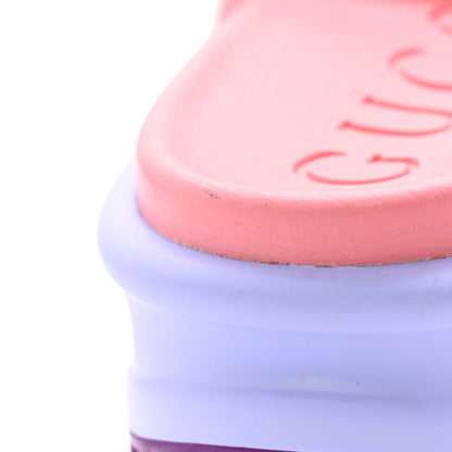 Gucci Soft Rubber Womens Interlocking G Platform 42mm Slide Sandals 36 Sugar Pink 9 of 12