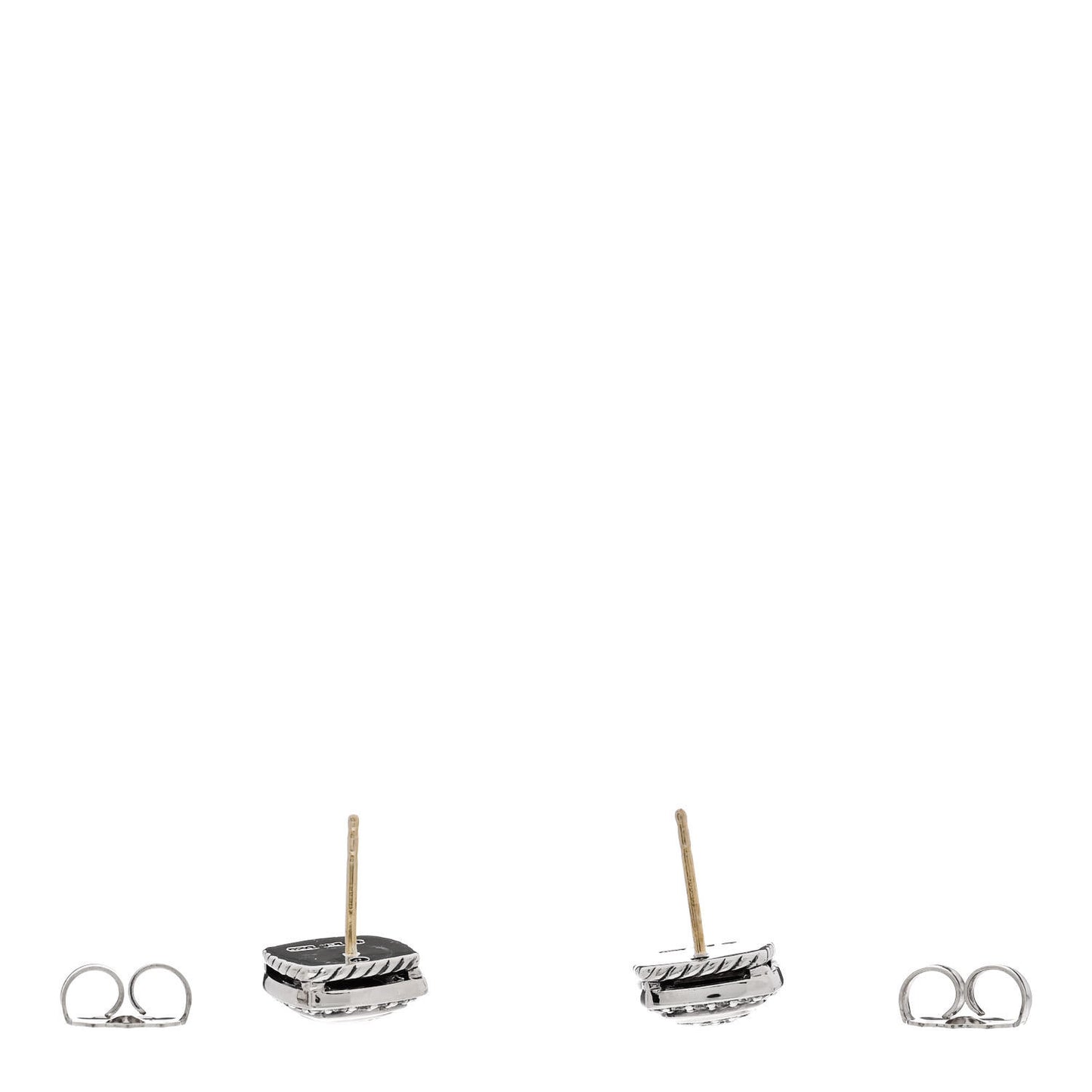 Sterling Silver Diamond 7mm Pave Albion Earrings