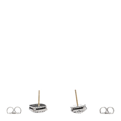 David Yurman Sterling Silver Diamond 7mm Pave Albion Earrings 3 of 4