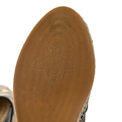 Gucci GG Supreme Monogram Bees Espadrille Flats 38.5 Beige Ebony Oro Black 9 of 9