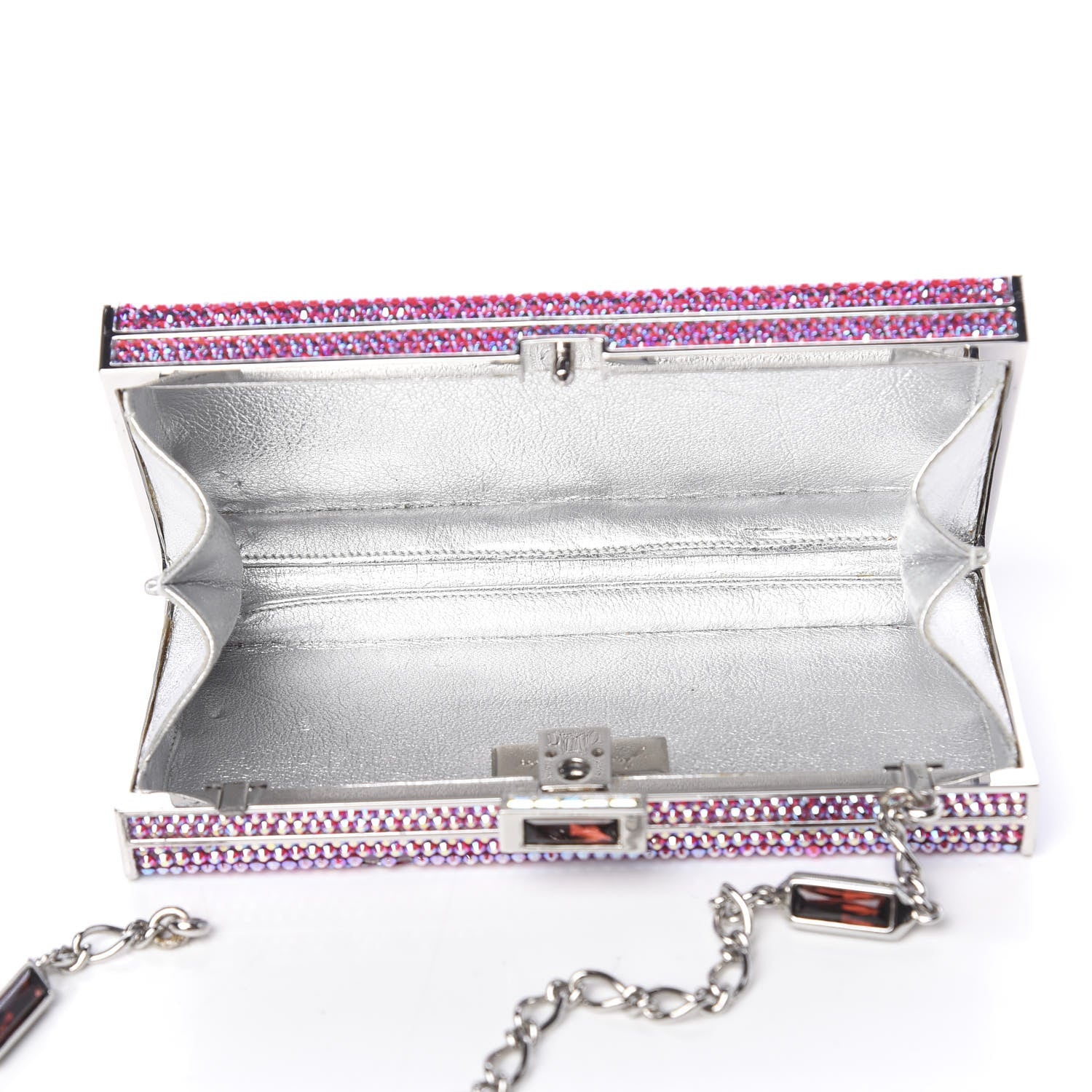 Judith Leiber Swarovski Crystal Minaudiere Clutch Pink 5 of 13