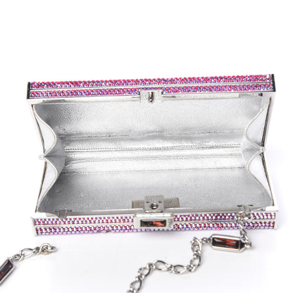 Judith Leiber Swarovski Crystal Minaudiere Clutch Pink 5 of 13