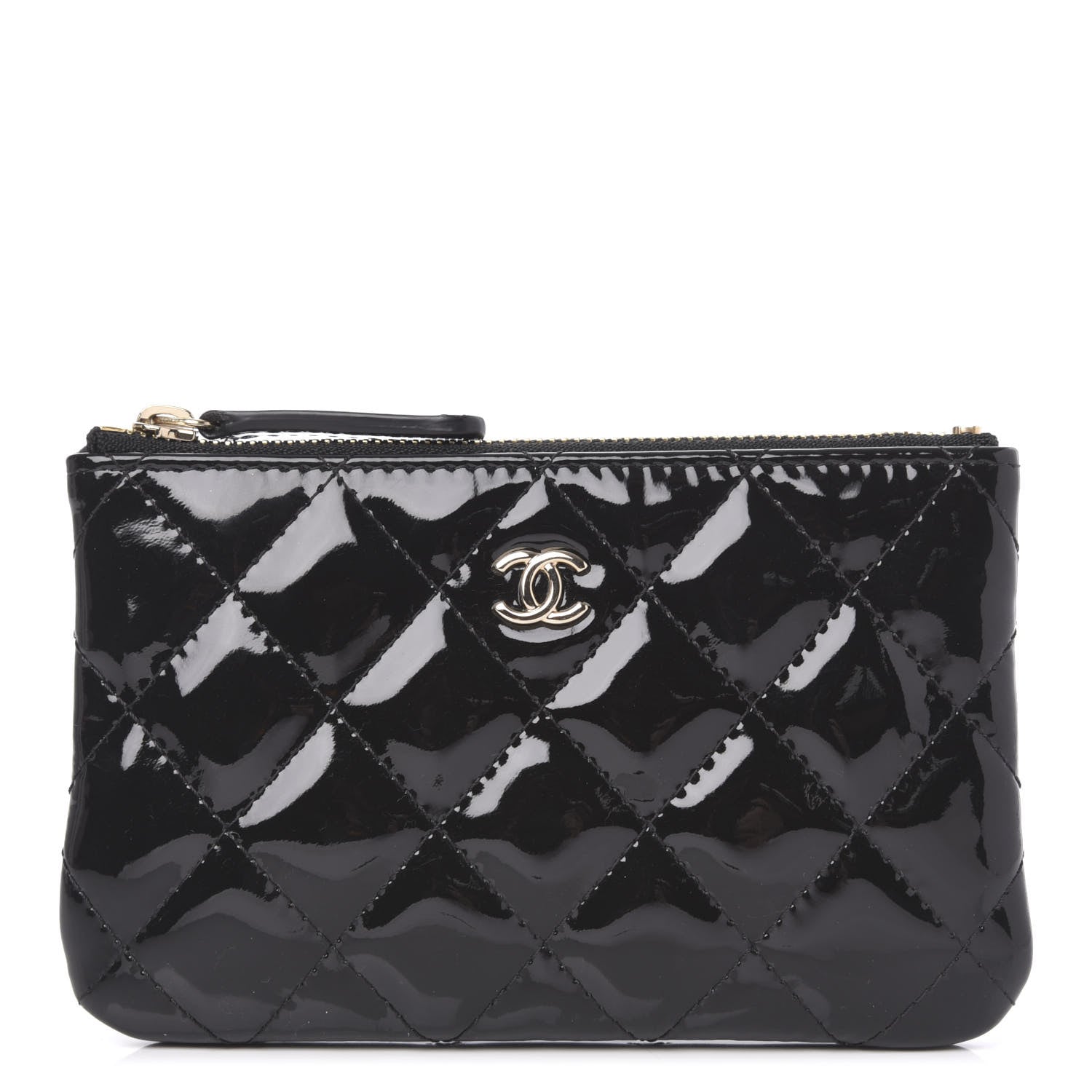 Chanel Patent Quilted Small Cosmetic Case Black 1 of 11