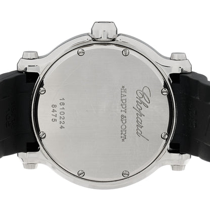 Chopard Stainless Steel Rubber 3 Diamond 36mm Happy Sport Quartz Watch Black 4 of 4