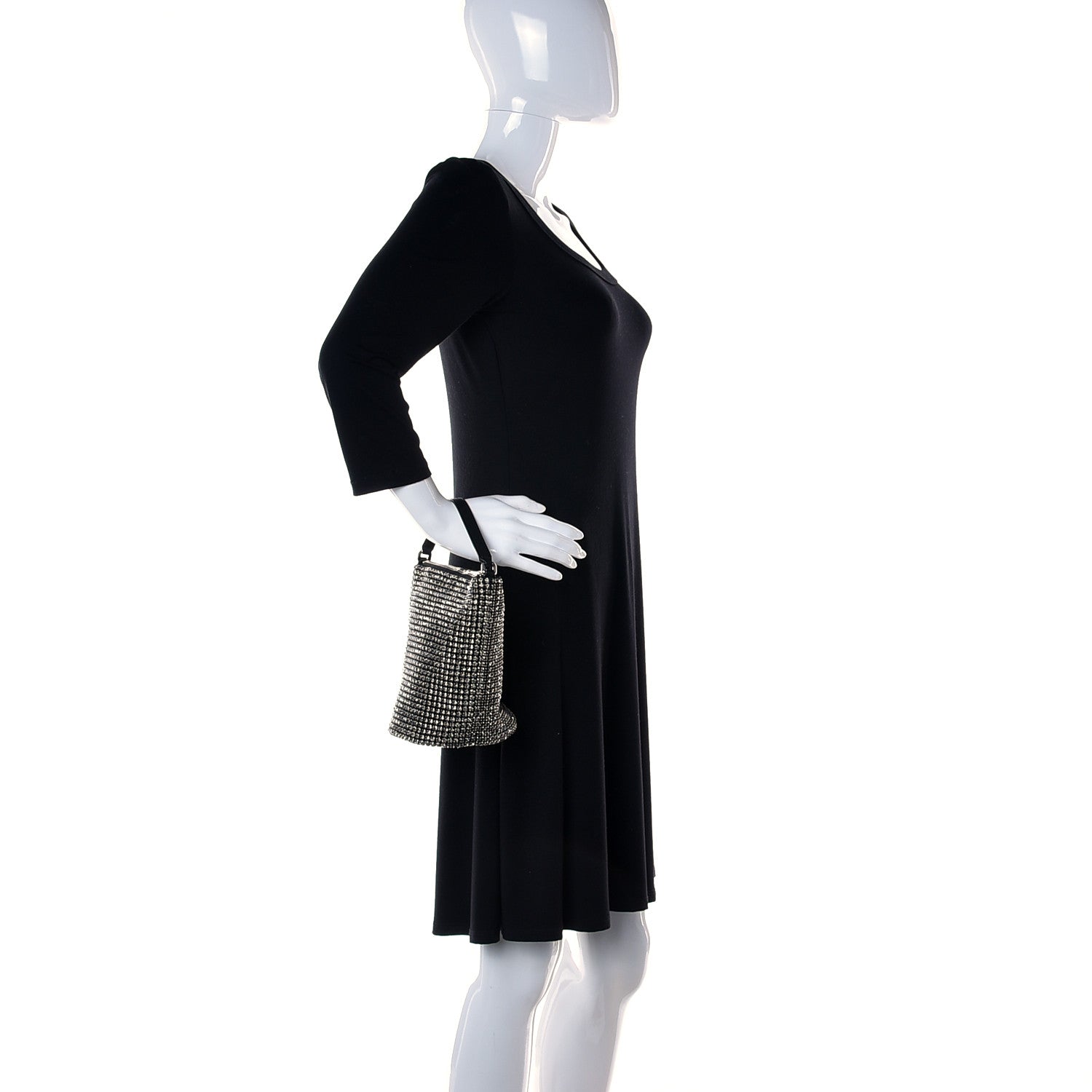 Alexander Wang Mesh Crystal Zip Top Bag Black 2 of 11