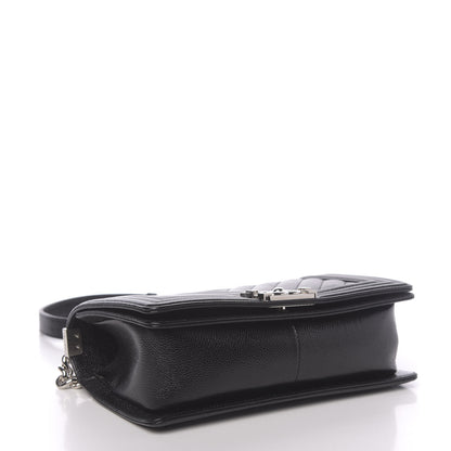 Chanel Caviar Chevron Quilted Medium Boy Flap Black 4 of 13