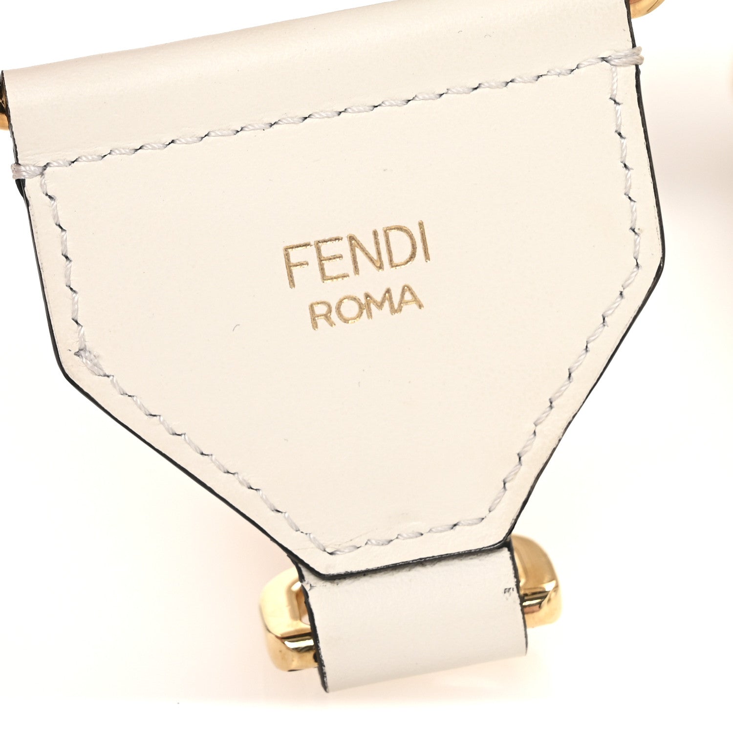 Fendi Cannete Ribbon Poly Vitello Century Logo Adjustable Strap You White Garza Ecru 4 of 7