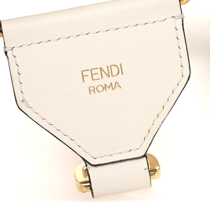 Fendi Cannete Ribbon Poly Vitello Century Logo Adjustable Strap You White Garza Ecru 4 of 7