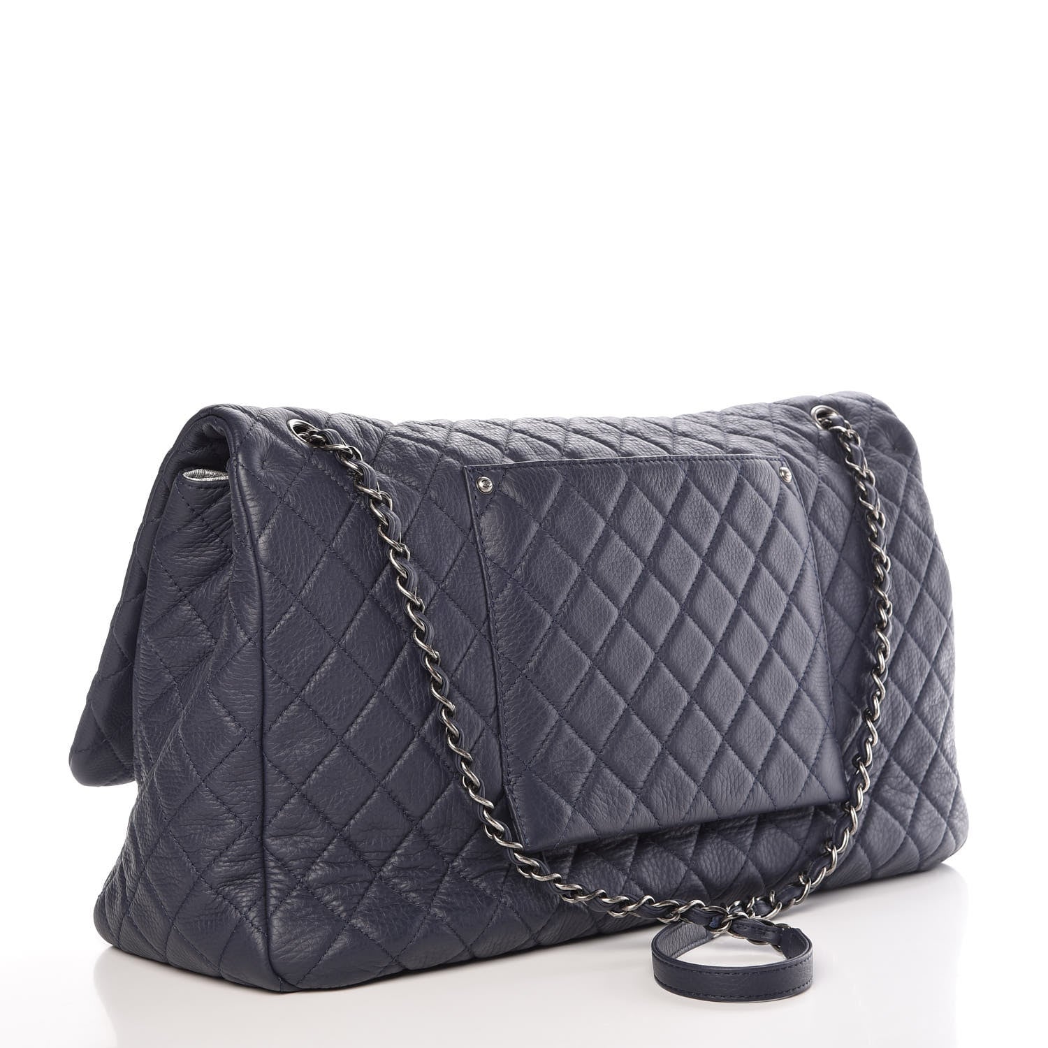 Chanel Calfskin Quilted XXL Travel Flap Bag Navy 3 of 11