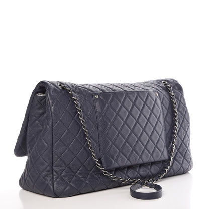 Chanel Calfskin Quilted XXL Travel Flap Bag Navy 3 of 11