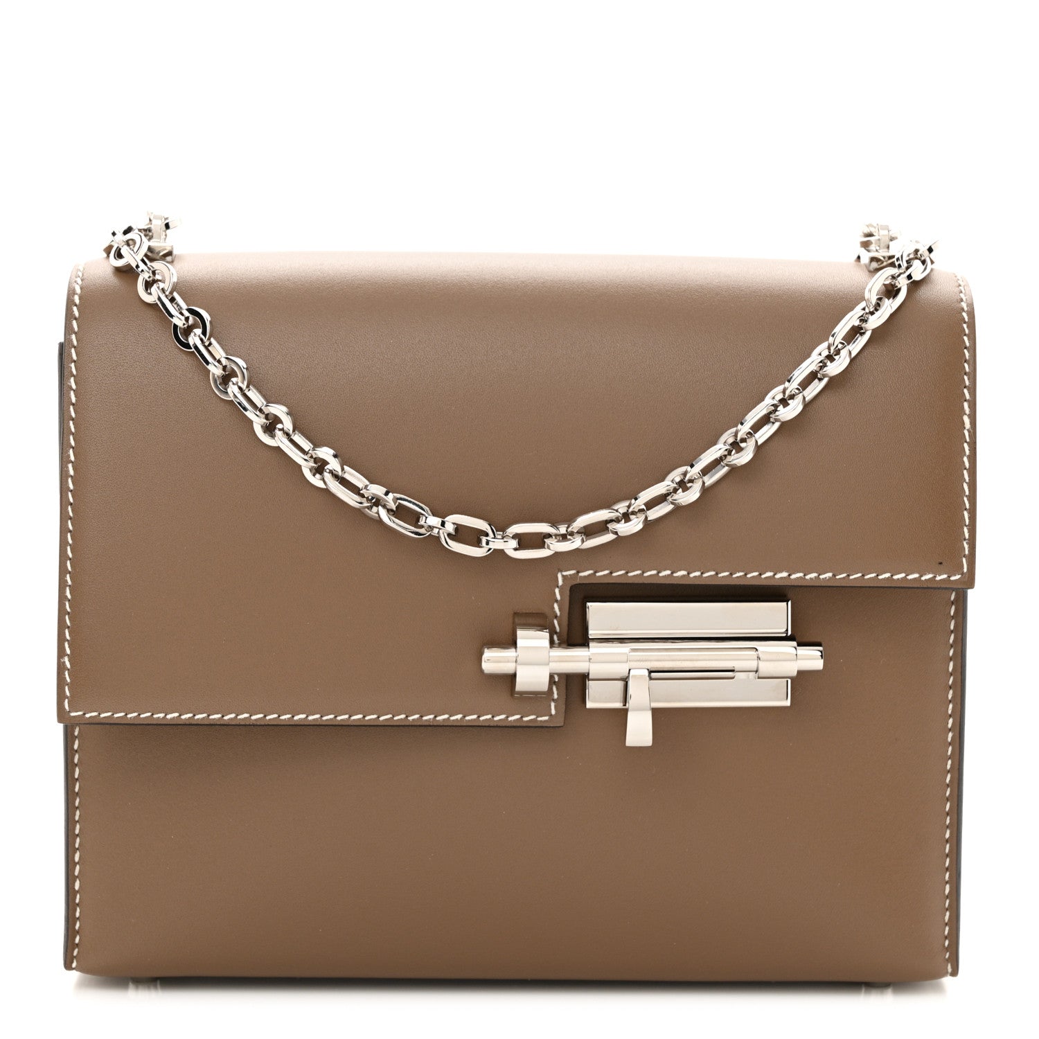 Hermes Tadelakt Mini Verrou Chaine Bag Etoupe 1 of 12