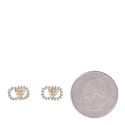 Christian Dior Crystal Clair D Lune Earrings Gold 2 of 4