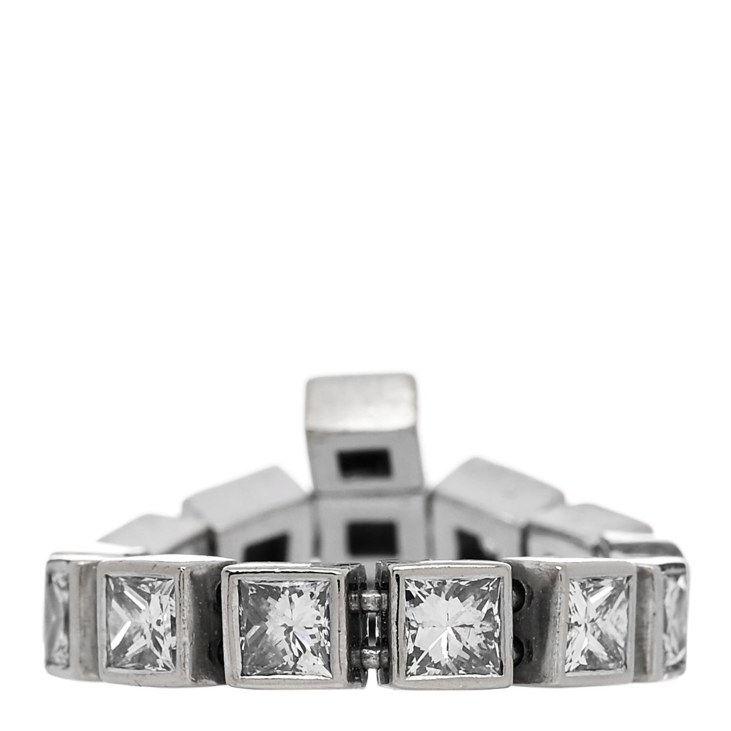 18K White Gold Diamond T Line Signature Ring 53 6.25