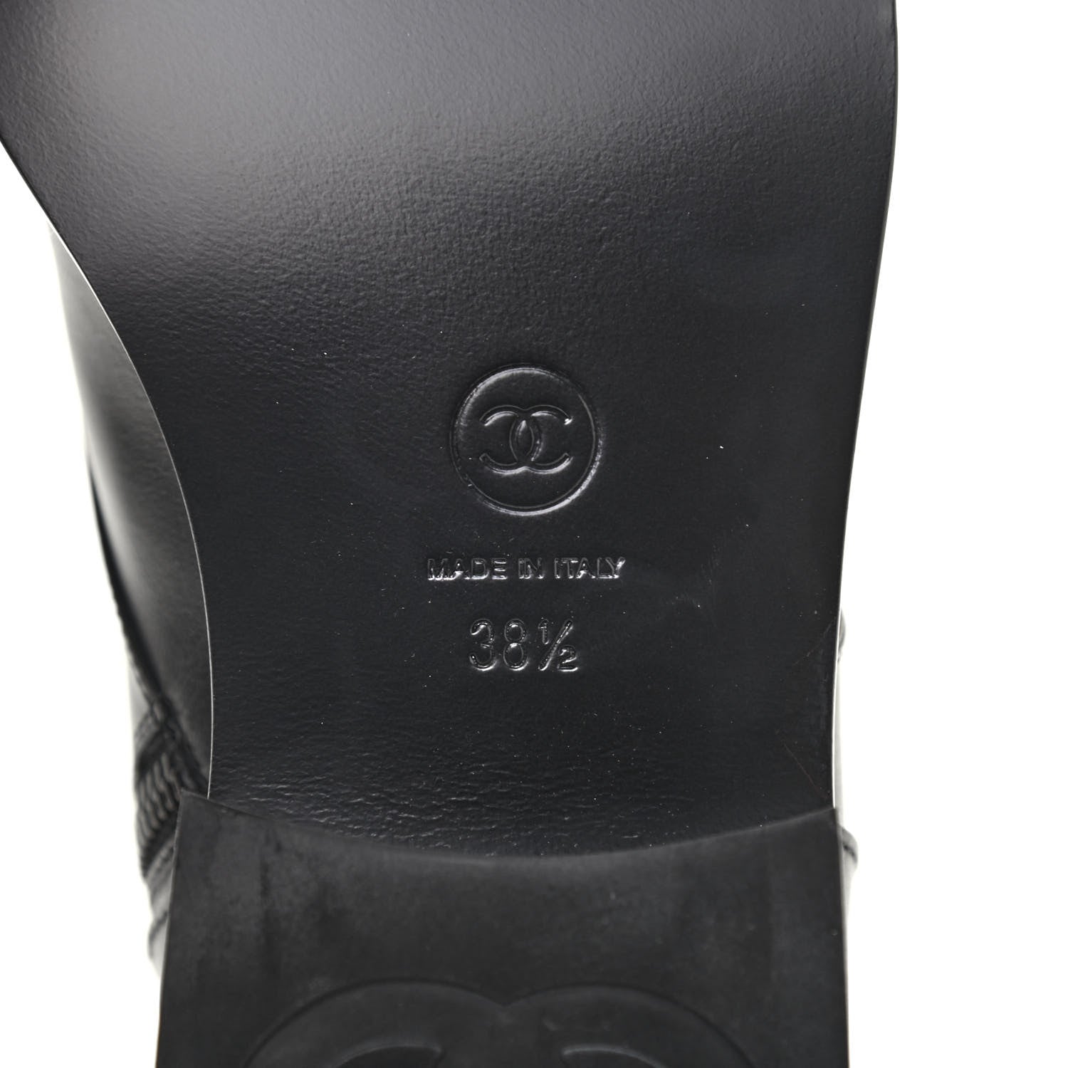 Chanel Calfskin Lace Up Combat Boots 38.5 Black 6 of 10