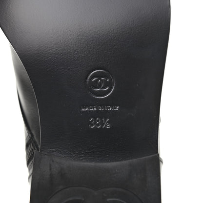Chanel Calfskin Lace Up Combat Boots 38.5 Black 6 of 10