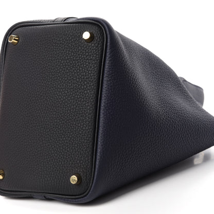 Hermes Taurillon Clemence Casaque Picotin Lock 18 PM Bleu Nuit Black Blue Frida 7 of 11