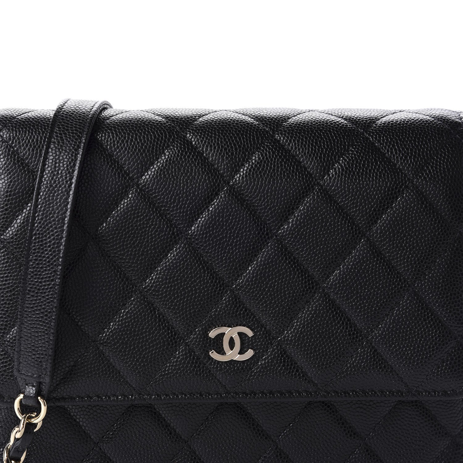 Chanel Caviar Quilted Square Wallet On Chain WOC Black 11 of 11