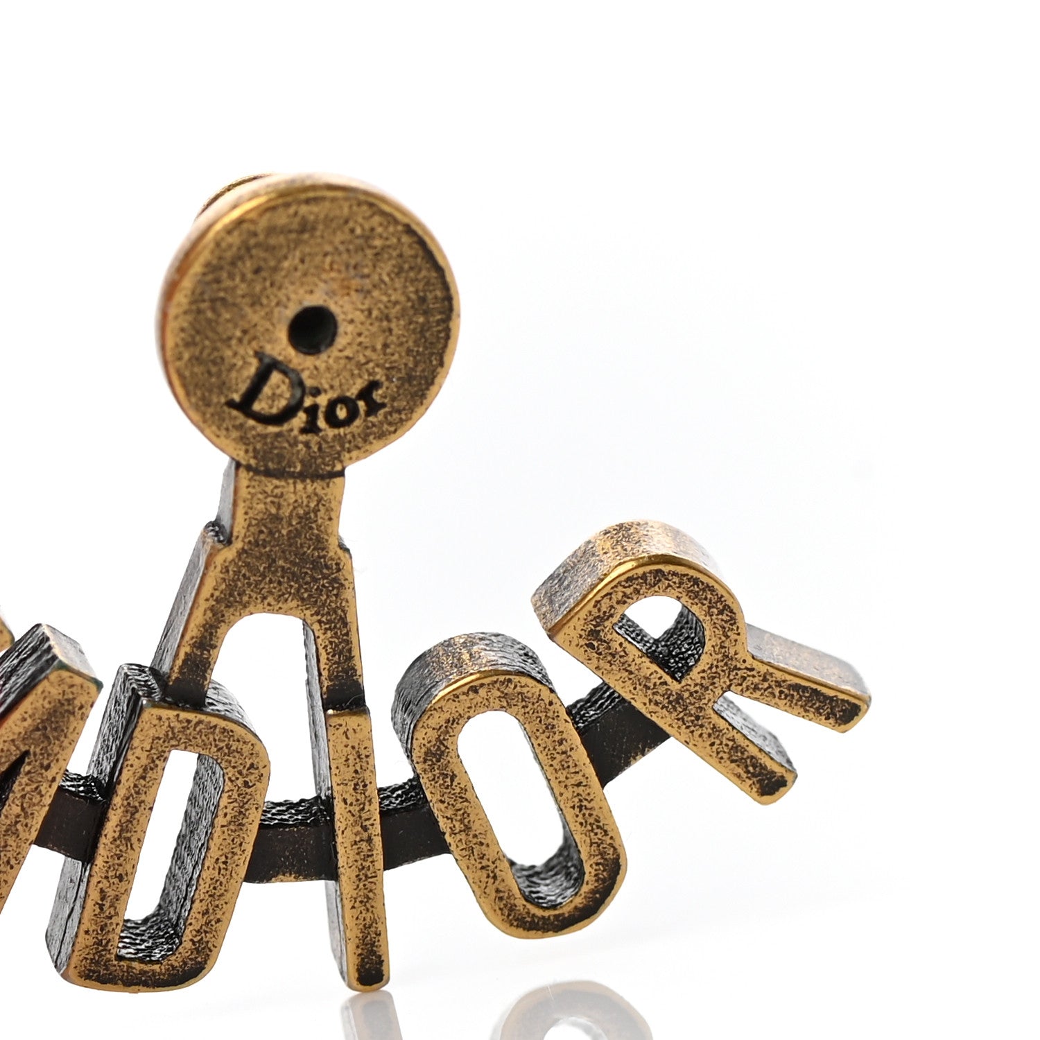 Christian Dior Metal J'Adior Earrings Aged Gold 4 of 4