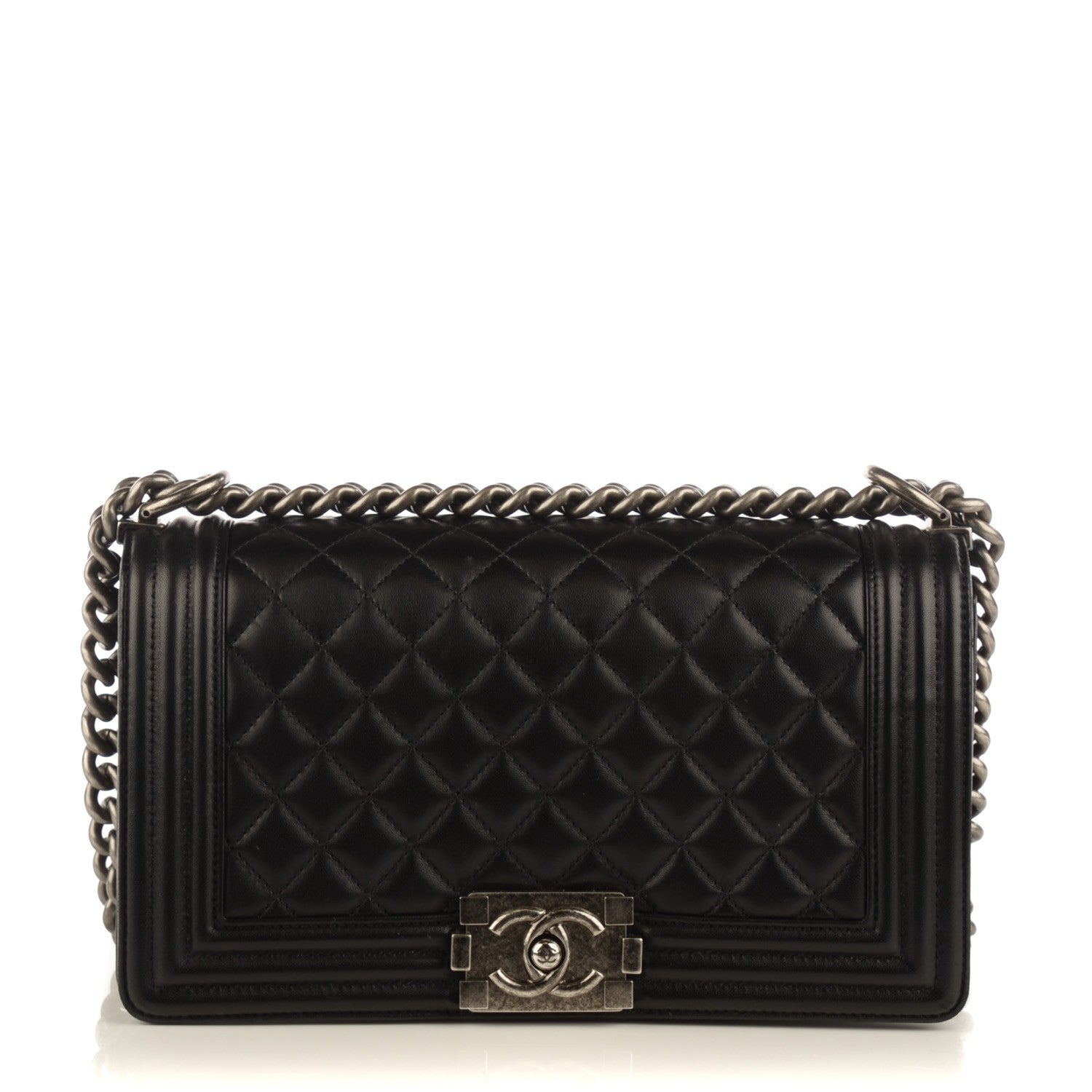 Chanel Lambskin Quilted Medium Boy Flap Black 1 of 9