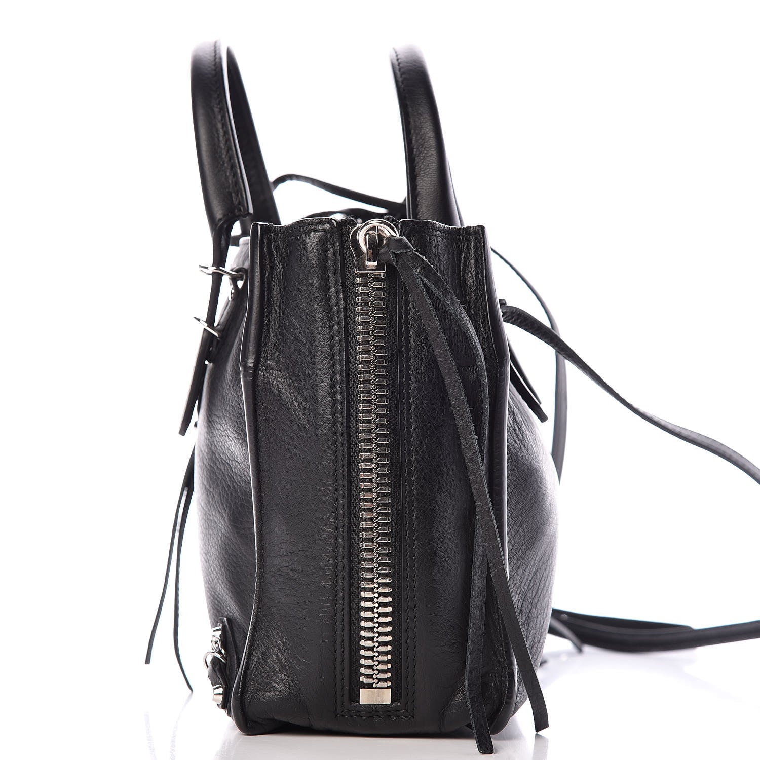 Balenciaga Grained Calfskin Papier Mini A4 Zip Around Tote Black 10 of 11
