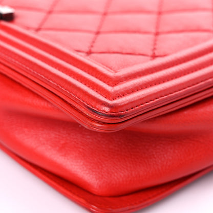 Chanel Calfskin Quilted Double Stitch Large Boy Flap Red 9 of 22