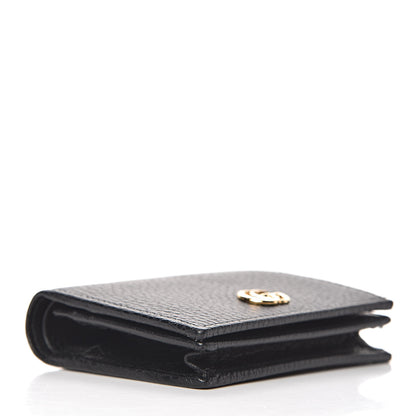 Gucci Pebbled Calfskin GG Marmont Card Case Black 4 of 9