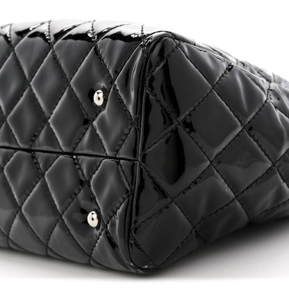 Chanel Patent Quilted Large Coco Shine Shopping Tote Black 10 of 11