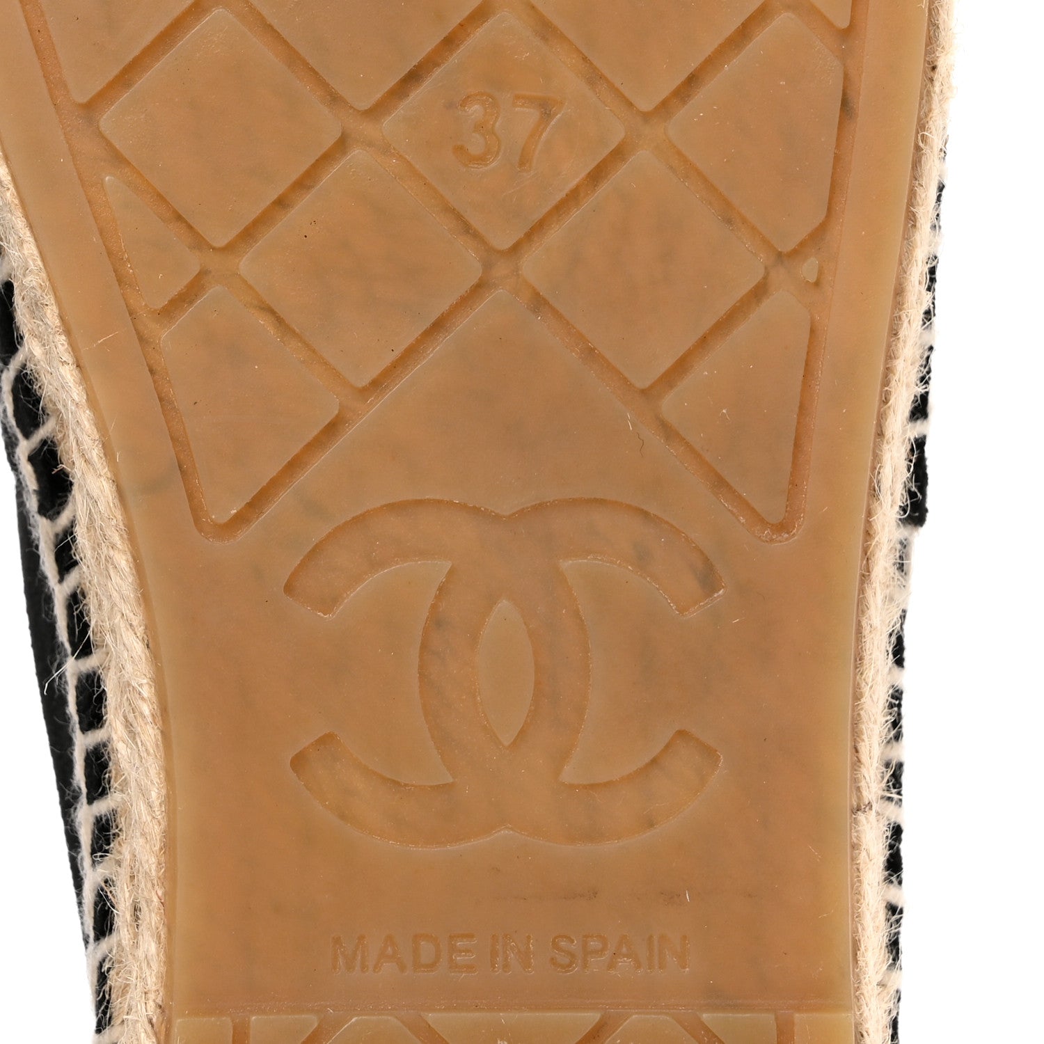 Chanel Velvet Logo Espadrilles 37 Black 7 of 9