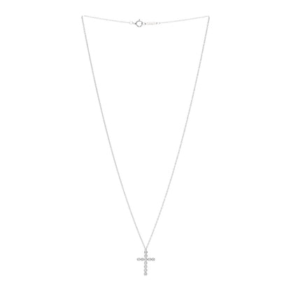 Tiffany Platinum Diamond Bezel Set Cross Pendant Necklace 3 of 6