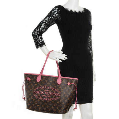 Louis Vuitton Monogram Articles de Voyage Ikat Neverfull MM Rose Velours 2 of 7