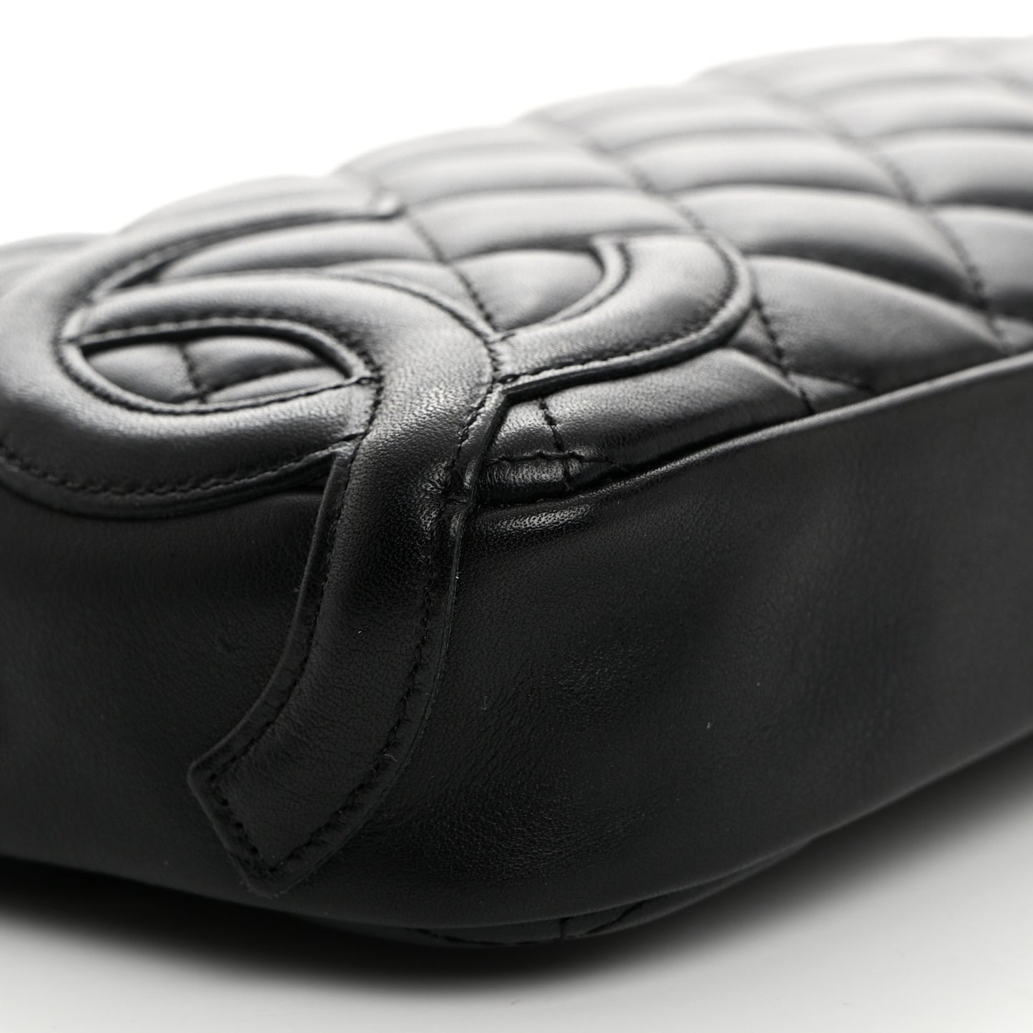 Calfskin Quilted Cambon Pochette Black