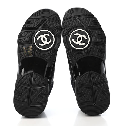 Chanel Nylon Calfskin Suede Calfskin CC Sneakers 37 Black 4 of 4