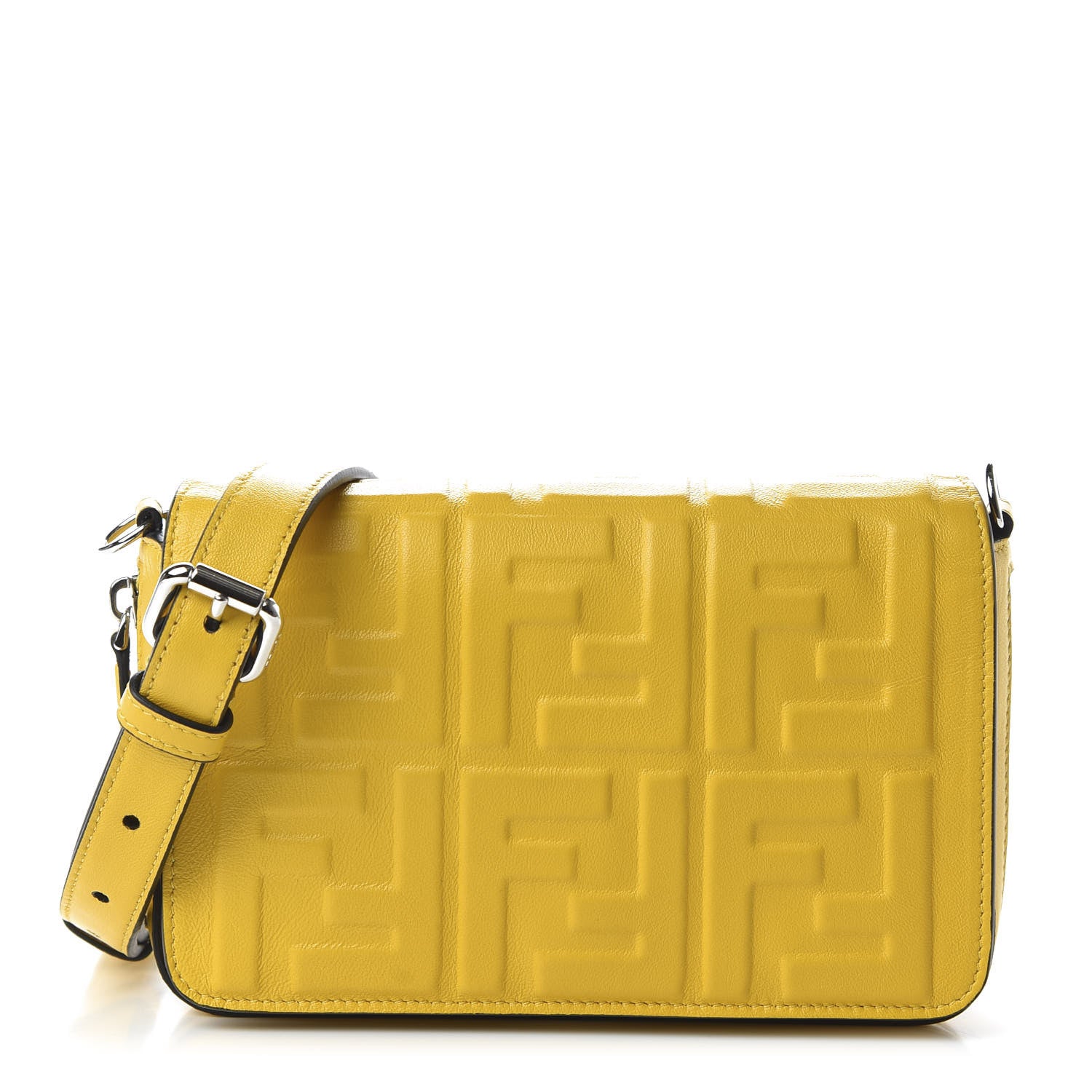 Fendi Nappa FF 1974 Embossed Mini Expandable Flap Bag Mimosa 1 of 10