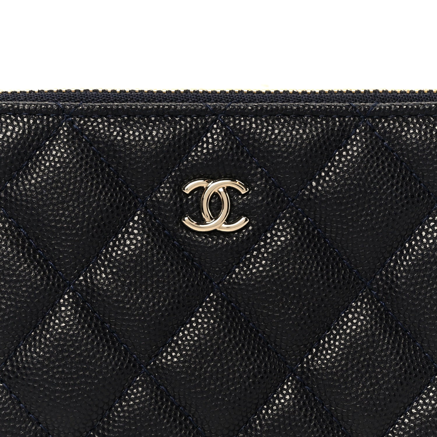 Chanel Caviar Quilted Small Cosmetic Case Navy Blue 8 of 9