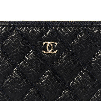 Chanel Caviar Quilted Small Cosmetic Case Navy Blue 8 of 9
