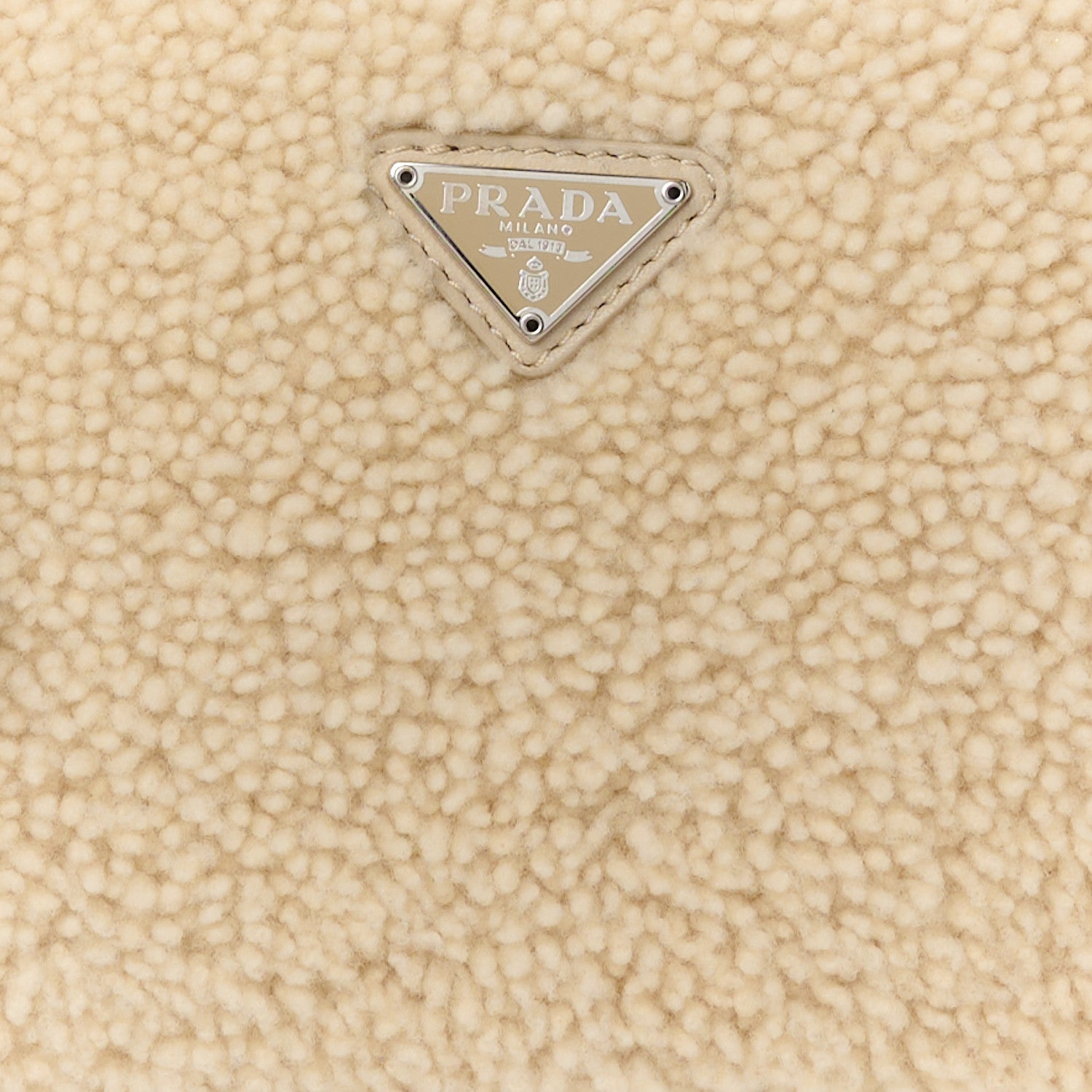 Prada Shearling Mini Re-Edition 2000 Bag Ecru 8 of 11